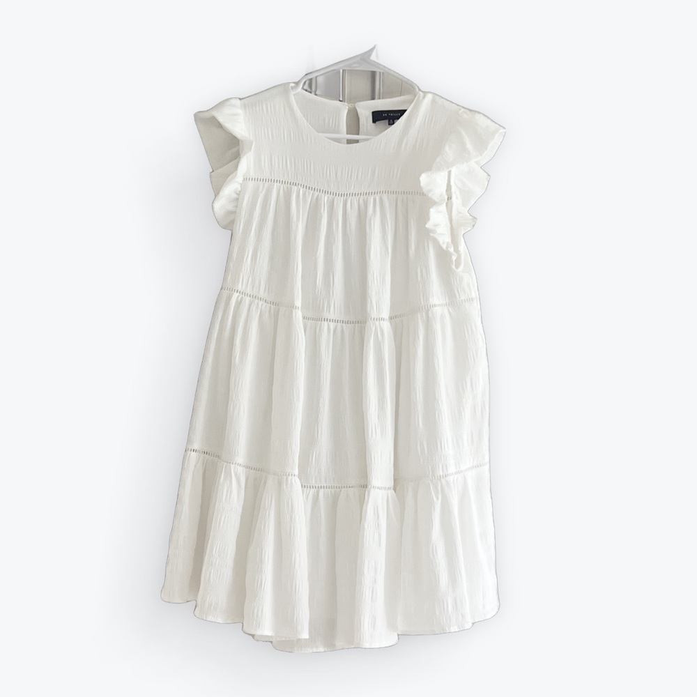 En Saison White Ruffle Layered Women’s Dress size Small